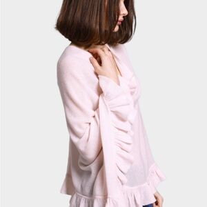 Minnie Rose NWT Pink Ruffle Shawl Cotton Elegant OS